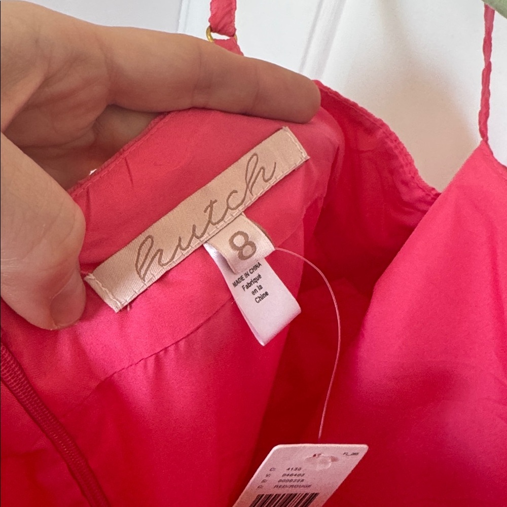 Anthropologie Hutch Coral Pink Textured tiered Strap Dress 8 - Picture 8 of 10